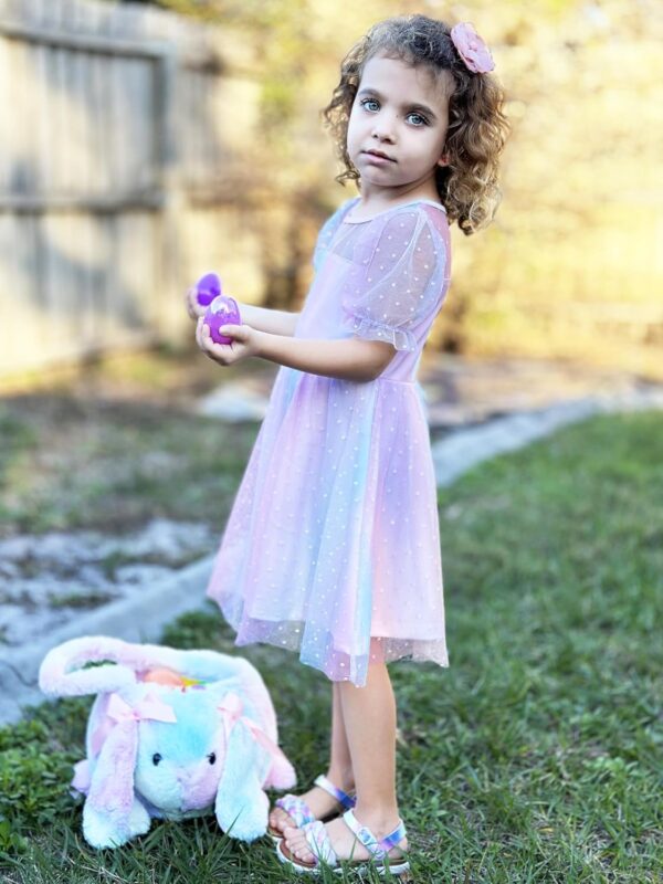 Arshiner Toddler Girls Tulle Summer Puff Sleeve Baby Girls Tutu Princess Party Casual Dress 2-6Y - Image 6