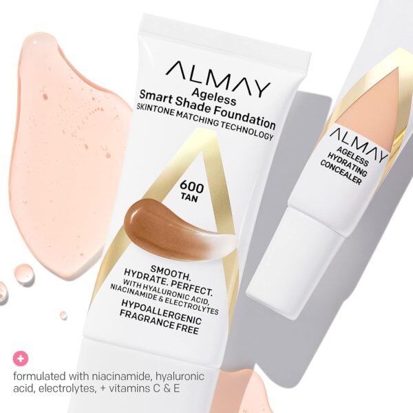Almay Anti-Aging Concealer, Face Makeup with Hyaluronic Acid, Niacinamide, Vitamin C & E, Hypoallergenic-Fragrance Free, 010 Light, 0.37 Fl Oz (Pack of 1) - Image 5