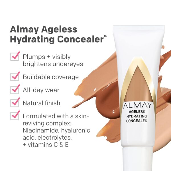 Almay Anti-Aging Concealer, Face Makeup with Hyaluronic Acid, Niacinamide, Vitamin C & E, Hypoallergenic-Fragrance Free, 010 Light, 0.37 Fl Oz (Pack of 1) - Image 4