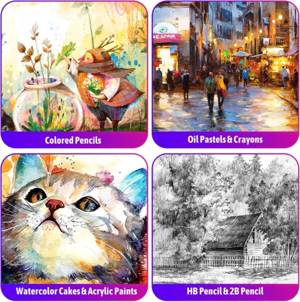 iBayam Gifts for Kids Teens Girls Women, 195-Pack Arts and Crafts Supplies for Adults Kids, Art Kits Paint Set for Acrylic Oil Watercolor Canvas Ceramic Rock Eggs Egg Tempera, Easter Basket Stuffers - Image 4