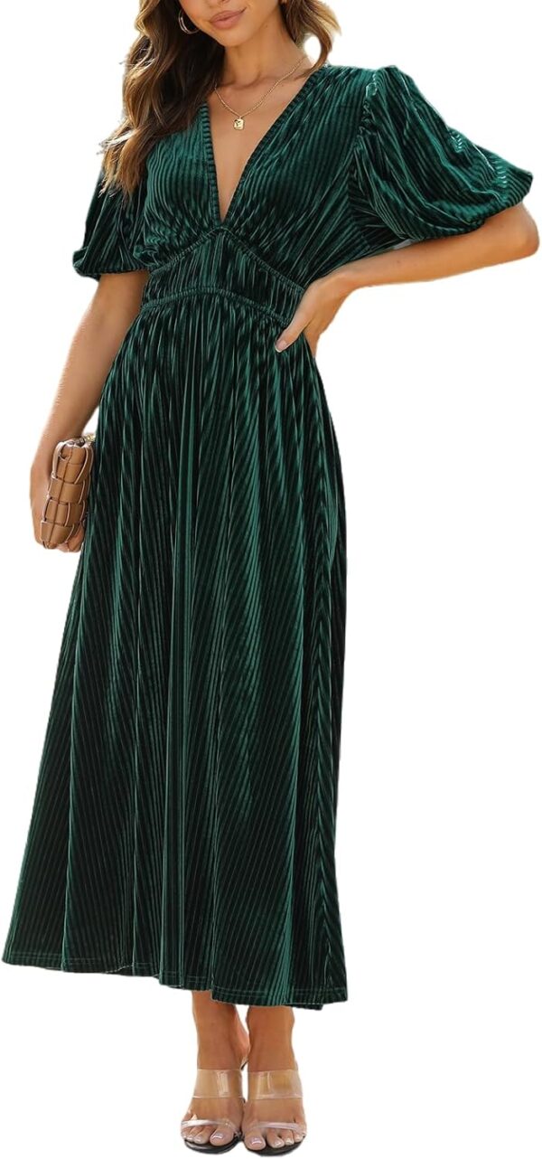 Women's Velvet Maxi Dress Formal Dresses for Wedding Guest Dress - Image 2
