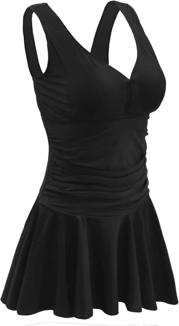 AONTUS Plus Size Hawaiin Swimsuits for Women Swimwear Long Torso Tummy Control Swimdress - Image 2