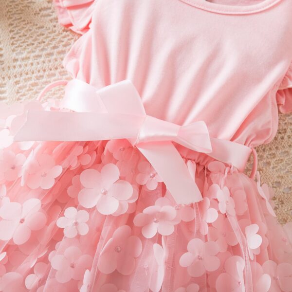 NNJXD Girls' Tulle Flower Princess Wedding Dress for Toddler and Baby Girl - Image 5