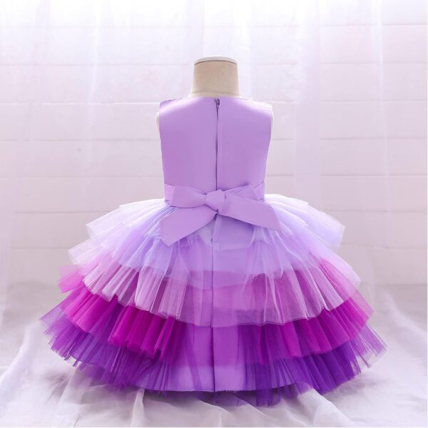 Flower Baby Girl Lace Dress Toddler Tulle Sleeveless Bow Princess Party Wedding Pageant Bridesmaid (0-6T) - Image 4