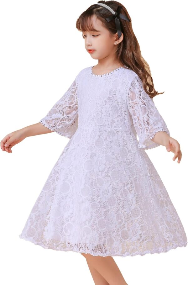 Flower Girls Dress Lace Dress Vintage Country Wedding Party Dress 2-6 7-16 - Image 2
