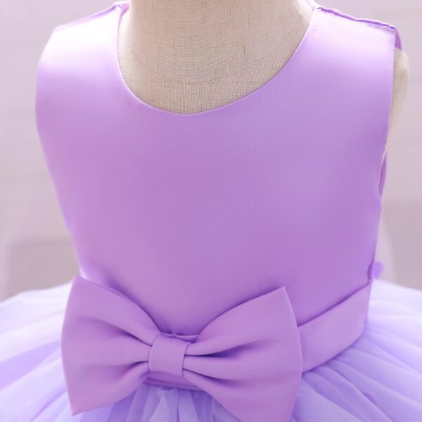 Flower Baby Girl Lace Dress Toddler Tulle Sleeveless Bow Princess Party Wedding Pageant Bridesmaid (0-6T) - Image 5