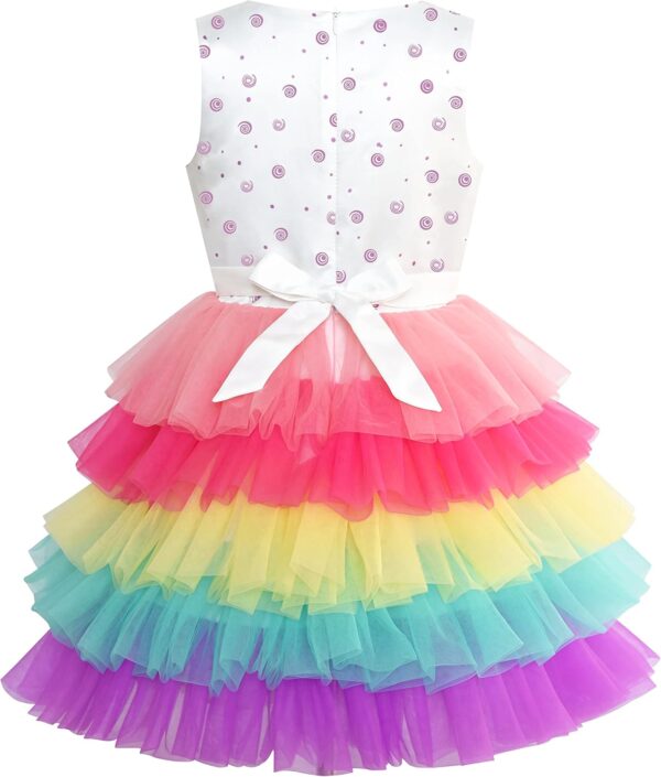 Sunny Fashion Girls Dress Birthday Princess Ruffle Dress Cake Balloon Print - Image 3
