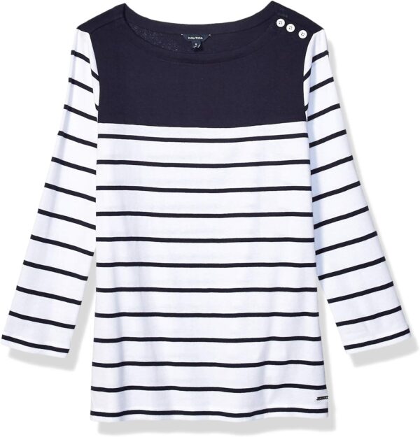 Nautica Women's Boatneck 3/4 Sleeve 100% Cotton Shirt - Image 7