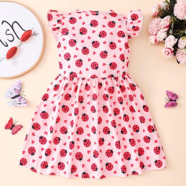 Baby Girls Dress Unicorn Casual Flutter Sleeve Swing Sundress Birthday Party Summer Playwear Dresses 1-8 Years Old - Image 9