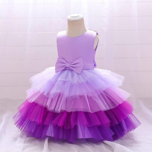 Flower Baby Girl Lace Dress Toddler Tulle Sleeveless Bow Princess Party Wedding Pageant Bridesmaid (0-6T) - Image 3