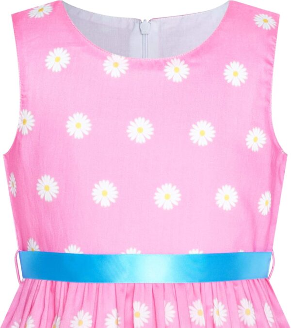 Sunny Fashion Girls Dress Blue Flower Print - Image 4