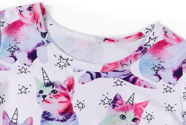 WonderBabe Girls Dresses Toddler Dinosaur Summer Sundress Kids Short Sleeve School Casual A Line Twirly Skater Dresses - Image 7