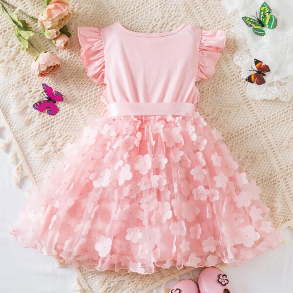NNJXD Girls' Tulle Flower Princess Wedding Dress for Toddler and Baby Girl - Image 3