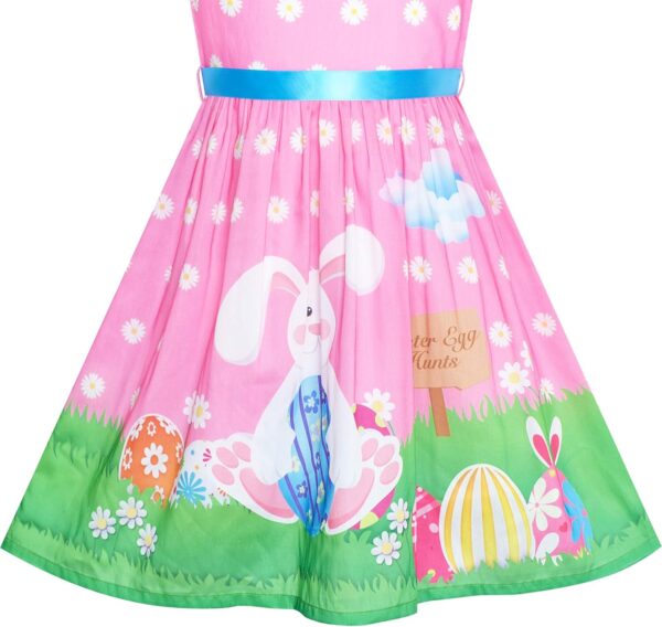Sunny Fashion Girls Dress Blue Flower Print - Image 5