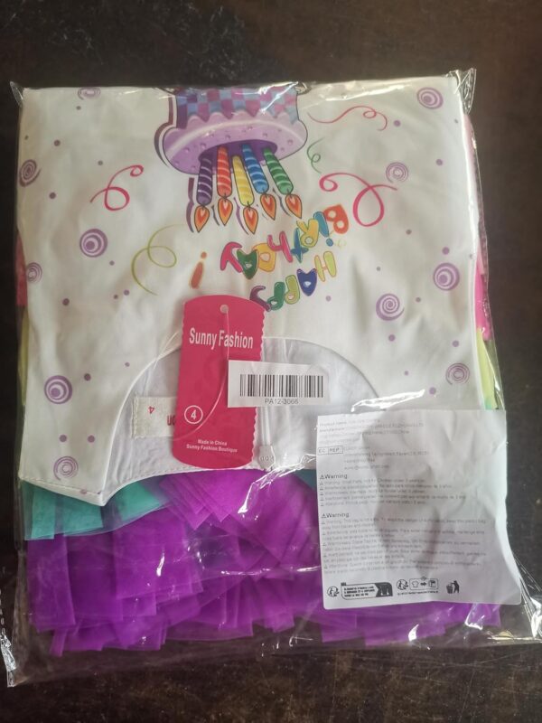 Sunny Fashion Girls Dress Birthday Princess Ruffle Dress Cake Balloon Print - Image 7