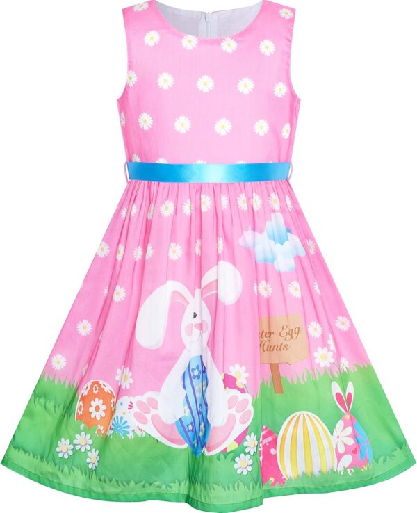 Sunny Fashion Girls Dress Blue Flower Print - Image 2