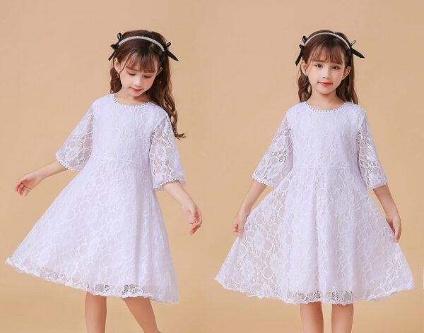 Flower Girls Dress Lace Dress Vintage Country Wedding Party Dress 2-6 7-16 - Image 5