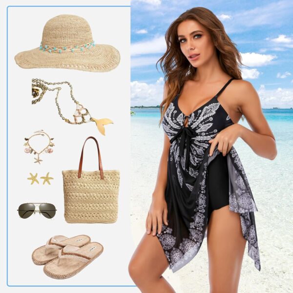 Zando Swimsuits for Women 2025 | Plus Size Swimsuit Tummy Control Modest | Flowy Swimdress - Image 5