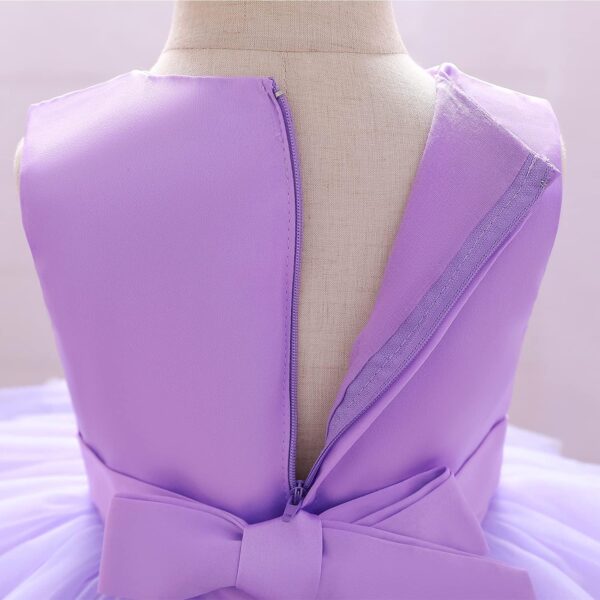 Flower Baby Girl Lace Dress Toddler Tulle Sleeveless Bow Princess Party Wedding Pageant Bridesmaid (0-6T) - Image 8
