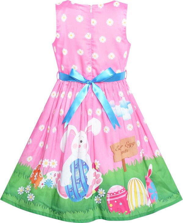 Sunny Fashion Girls Dress Blue Flower Print - Image 3