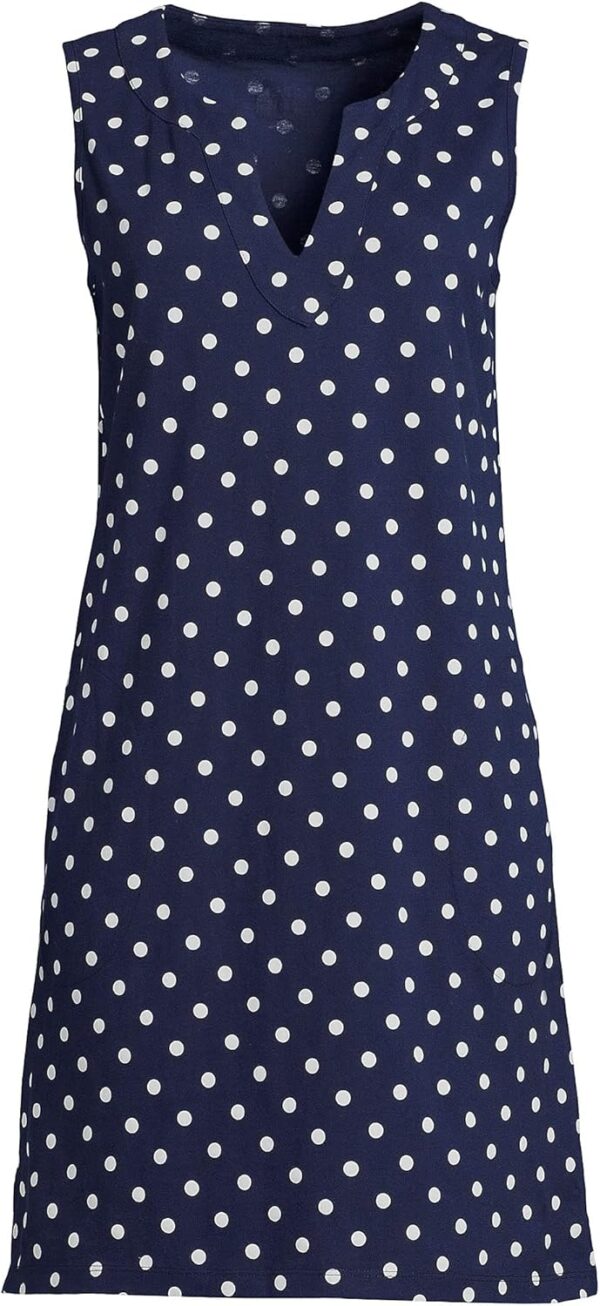 Lands' End Women's Cotton Jersey Sleeveless Swim Cover-up Dress - Image 4