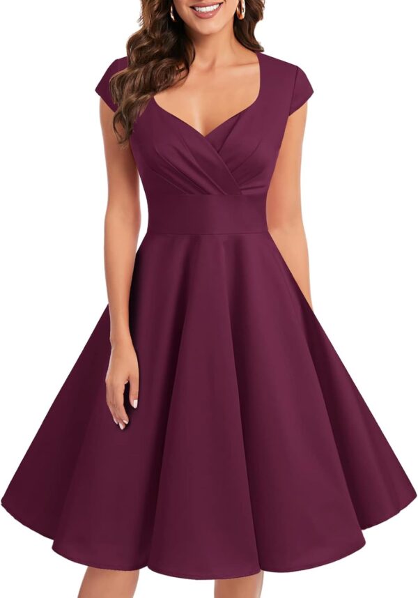 Bbonlinedress Women Short 1950s Retro Vintage Cocktail Party Swing Dresses - Image 2