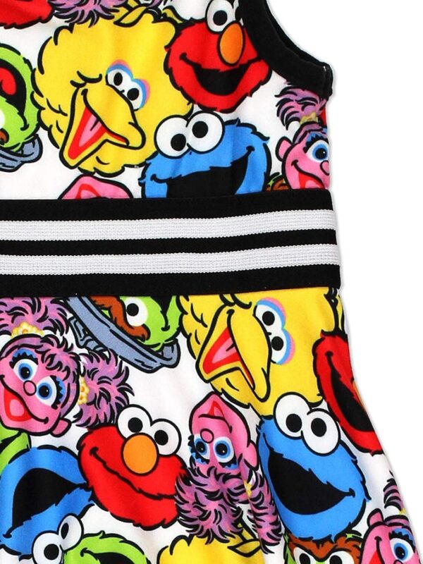 Sesame Street Girls Dress with Panties for Infant and Toddler – White/Multicolor - Image 5