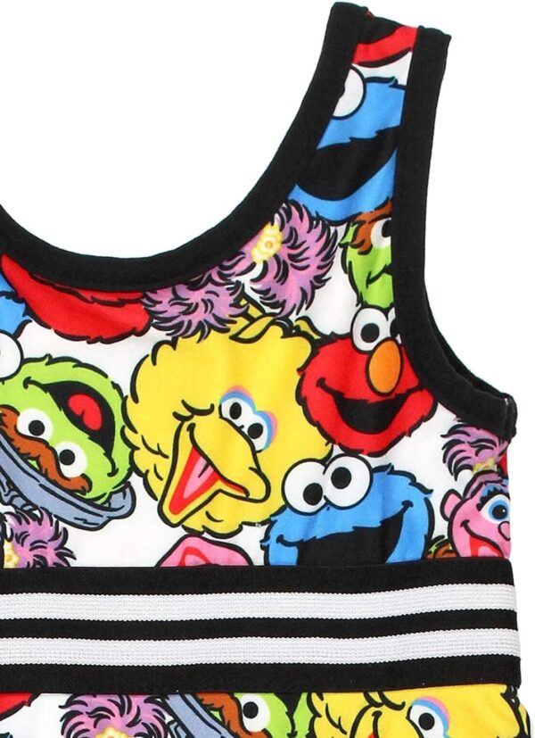 Sesame Street Girls Dress with Panties for Infant and Toddler – White/Multicolor - Image 3