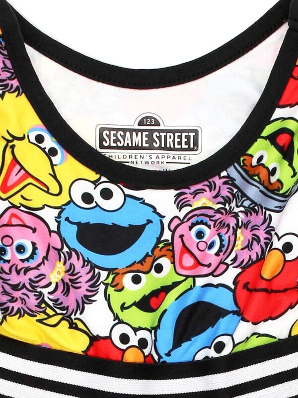Sesame Street Girls Dress with Panties for Infant and Toddler – White/Multicolor - Image 4