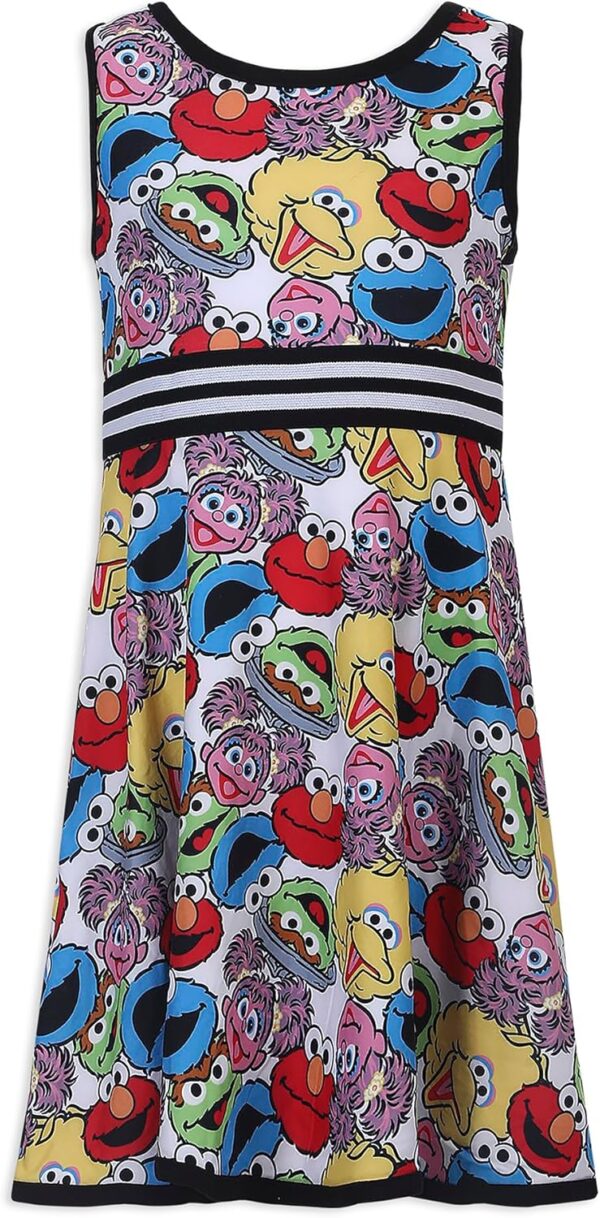 Sesame Street Girls Dress with Panties for Infant and Toddler – White/Multicolor - Image 8