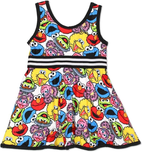 Sesame Street Girls Dress with Panties for Infant and Toddler – White/Multicolor - Image 2
