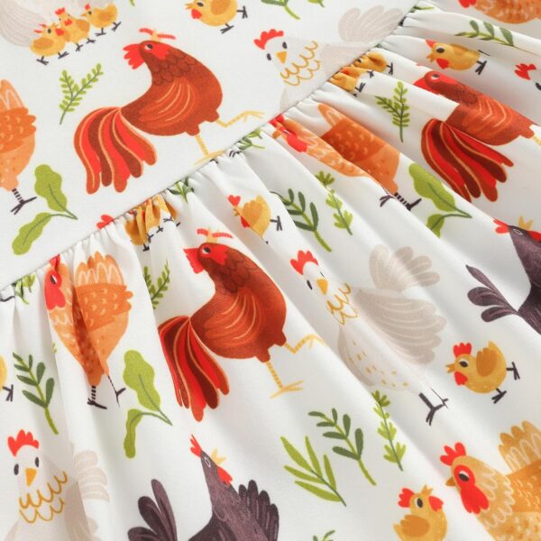 Farm Baby Clothes Animals Rooster Hen Print Fly Sleeve Baby Dress Summer Clothes 6 12 18 24Months 2T 3T 4T 5T 6T - Image 8