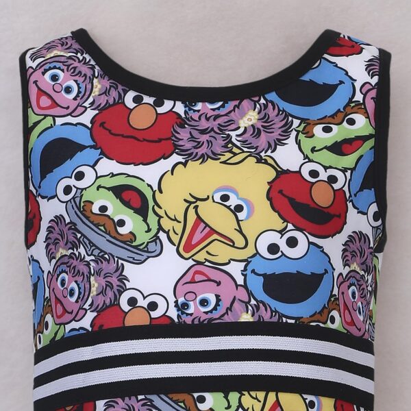 Sesame Street Girls Dress with Panties for Infant and Toddler – White/Multicolor - Image 9