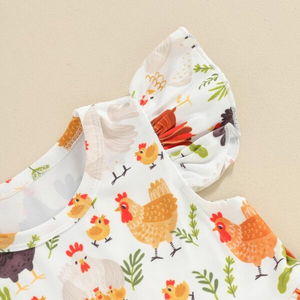 Farm Baby Clothes Animals Rooster Hen Print Fly Sleeve Baby Dress Summer Clothes 6 12 18 24Months 2T 3T 4T 5T 6T - Image 7